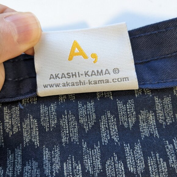 Akashi Kama Noragi Jacket Unisex Navy Blue Japanese Cotton MEDIUM Made In USA - Picture 6 of 12